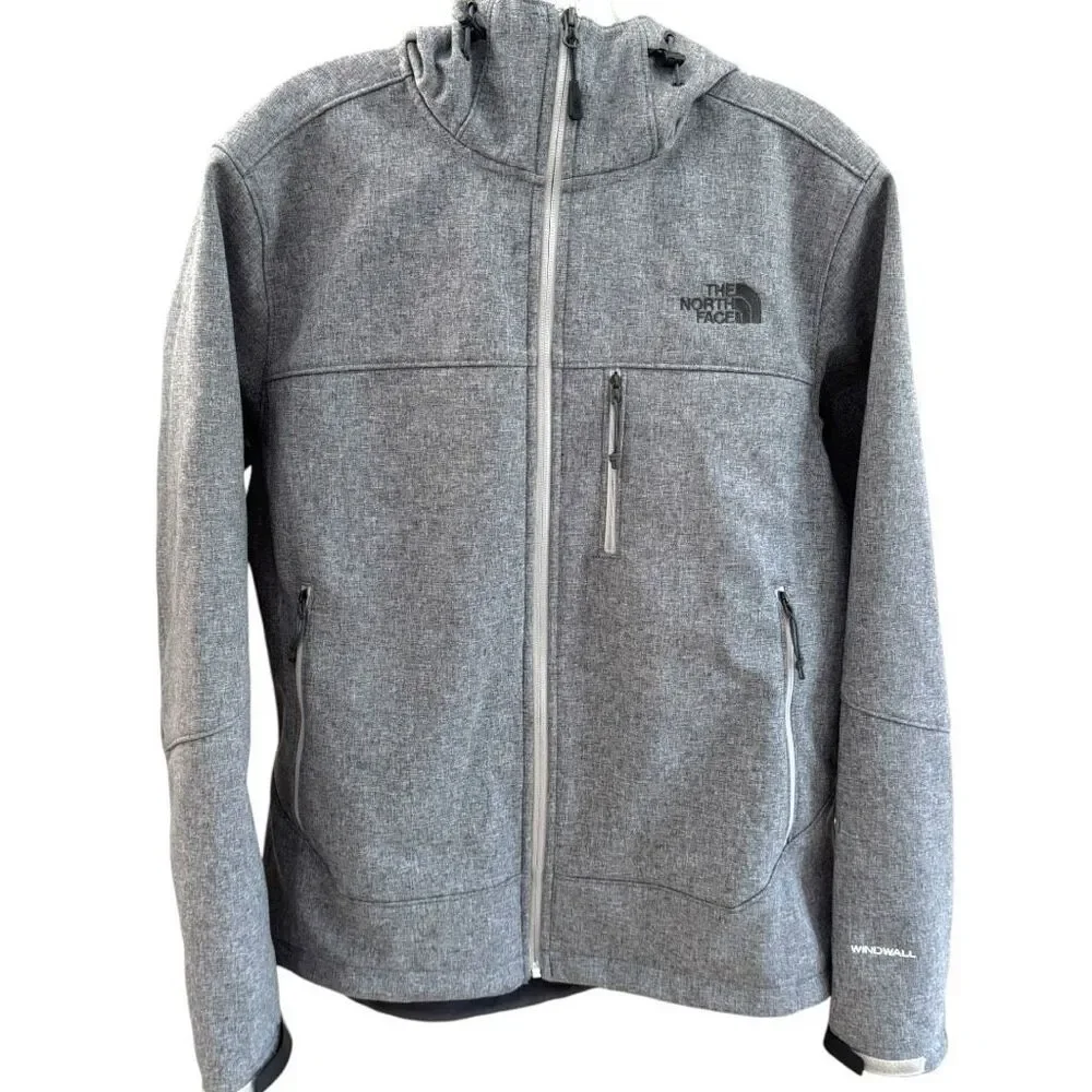 The North Face Men's Full Zip Apex Risor Barrier Soft Shell Jacket Gray Small